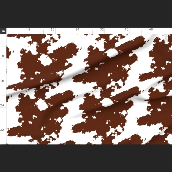 Minky Cuddle Cow Print Fabric - Realistic Brown Cow Hide Animal Print - Picture 1 of 2